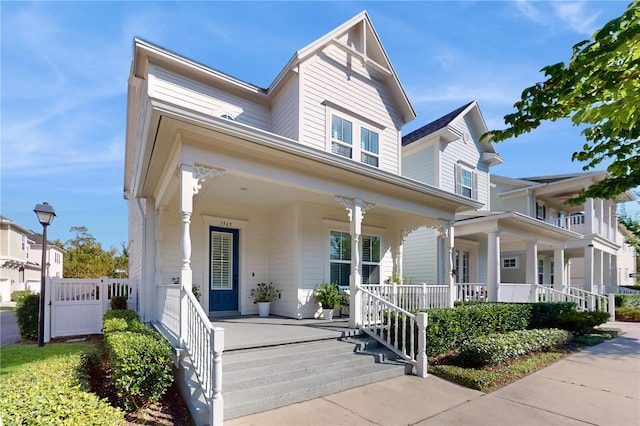 view of front of property with a porch