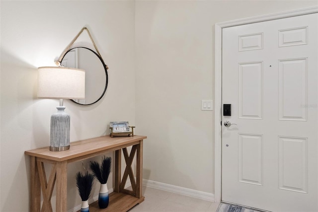 entryway with tile flooring