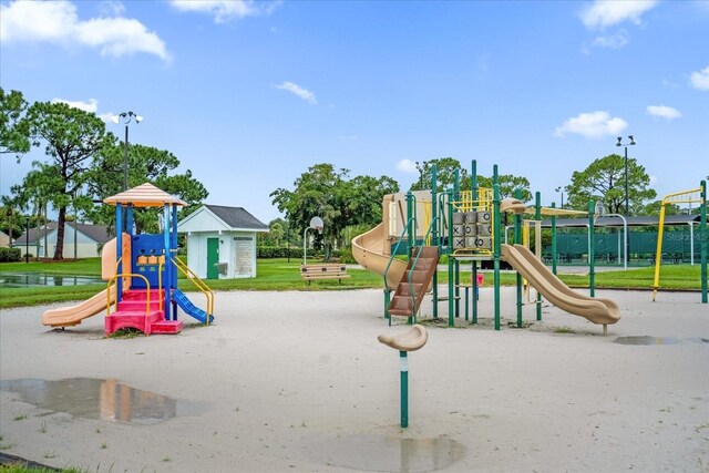 view of jungle gym