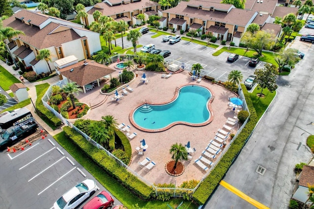 aerial view featuring a residential view