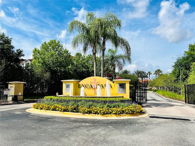 view of community sign