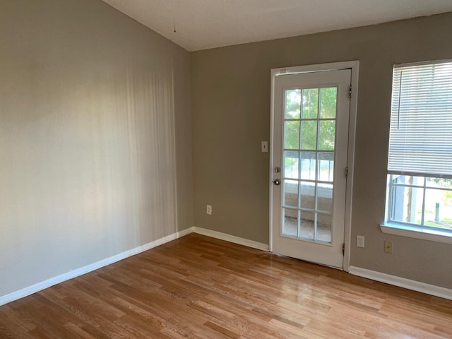 doorway featuring light wood-type flooring