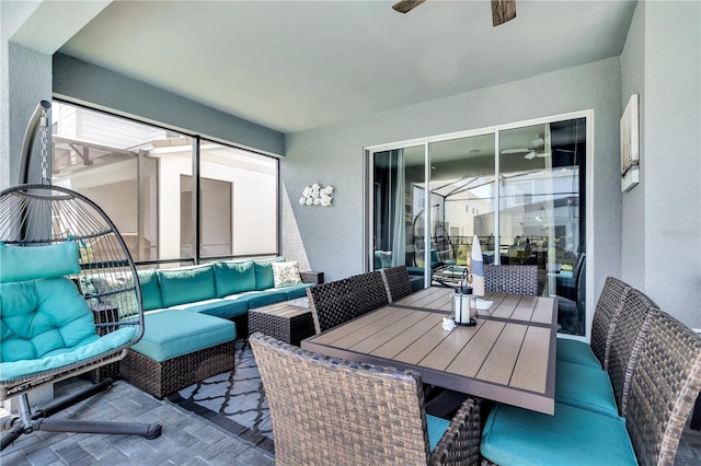 view of patio with an outdoor hangout area