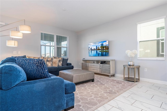 living room with a wealth of natural light