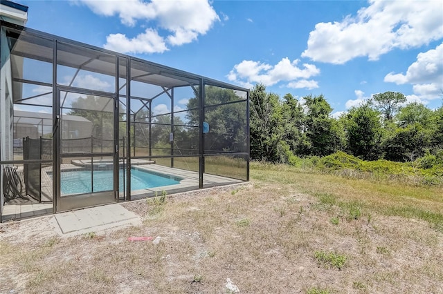 outdoor pool with a lanai