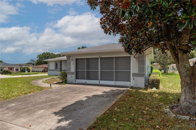 view of front of home with a front yard