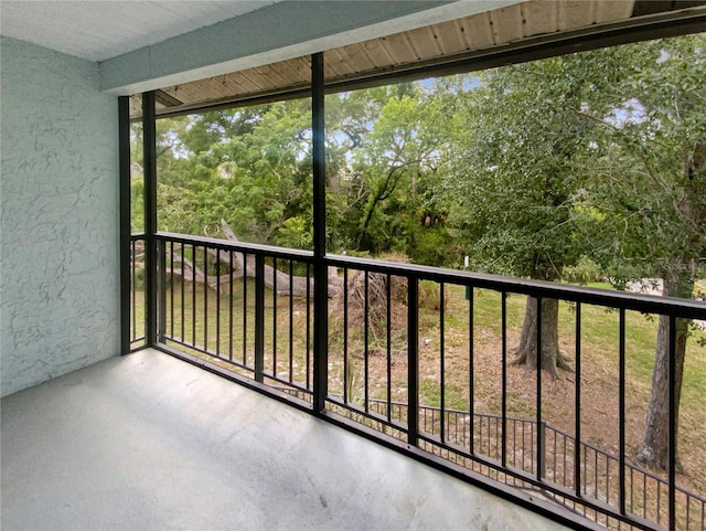 view of unfurnished sunroom