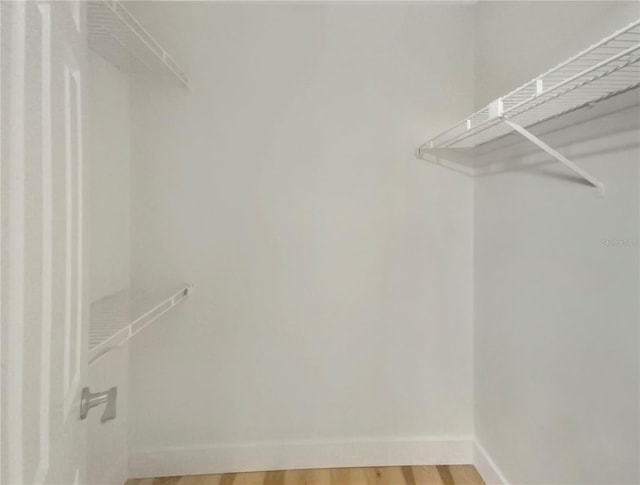 walk in closet featuring hardwood / wood-style floors