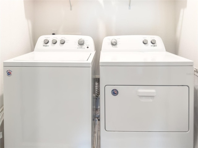 laundry area featuring washer and dryer