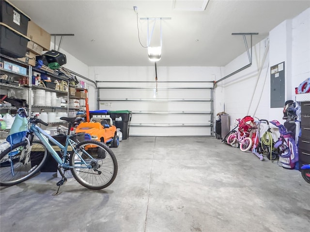 garage featuring electric panel