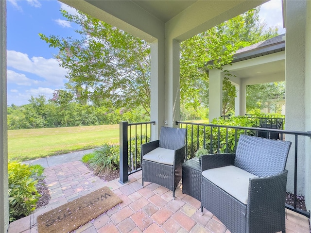 view of patio with a porch