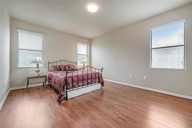 bedroom with wood-type flooring