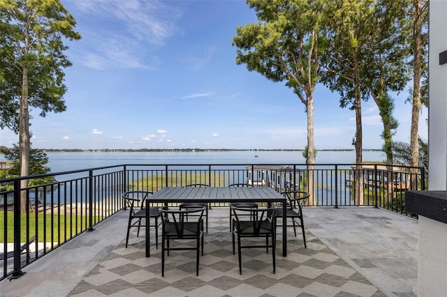 9832 Laurel Valley Dr, Windermere, FL 34786 - view of patio with a water view and outdoor dining space