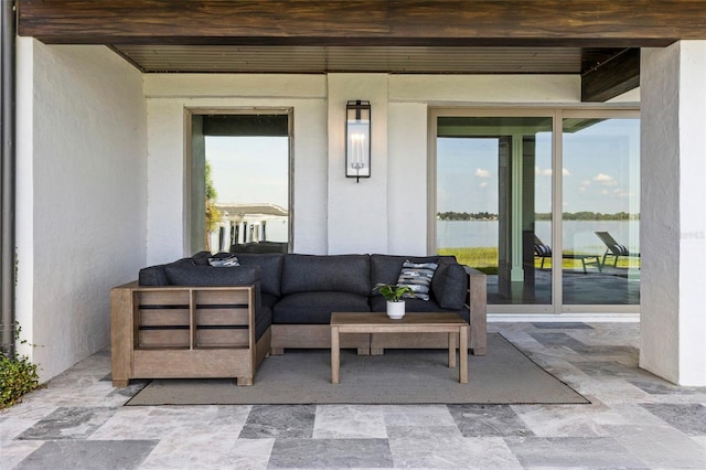 view of patio featuring an outdoor living space