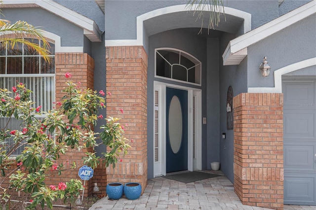 entrance to property with a garage