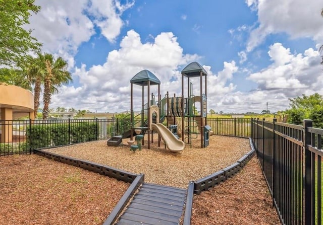 community play area with fence