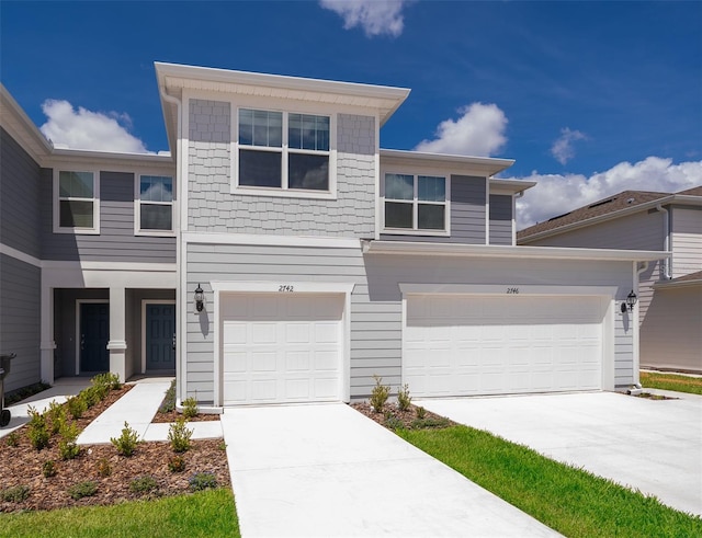 view of front of house with a garage