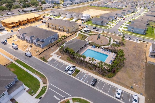 drone / aerial view with a residential view