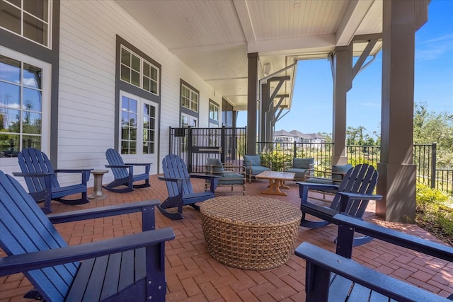 view of patio with a porch