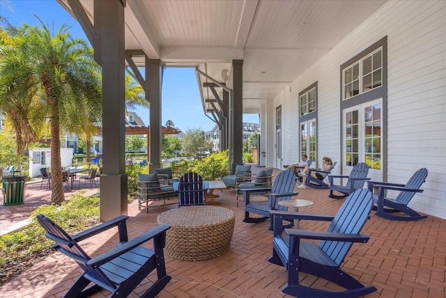 view of patio / terrace featuring covered porch