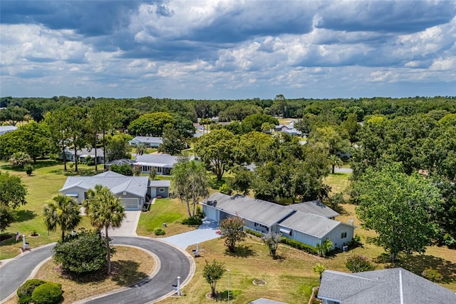 bird's eye view with a residential view and a forest view