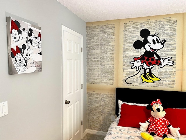 bedroom with a textured ceiling