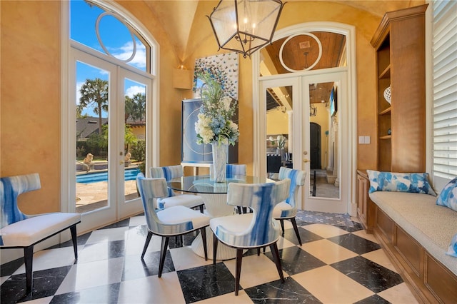 interior space featuring french doors and a healthy amount of sunlight