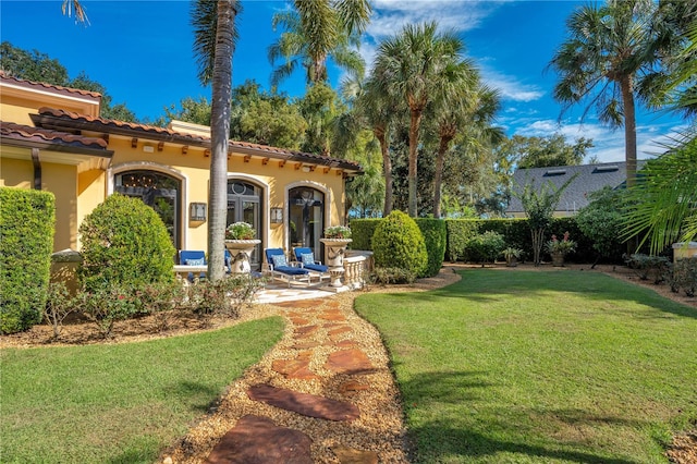 view of yard with a patio area