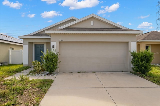 view of front of home with a garage