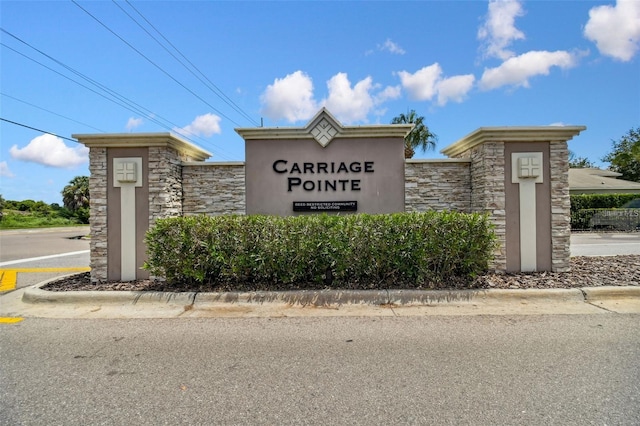 view of community sign