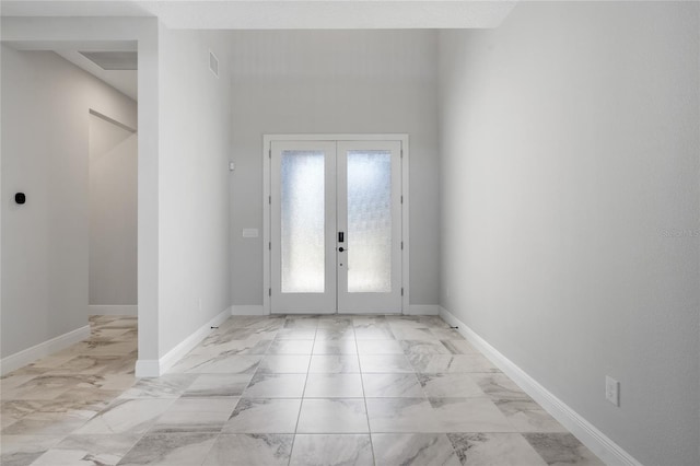 foyer entrance with french doors