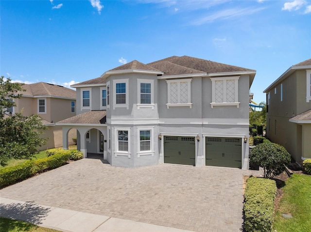 view of front of house with a garage