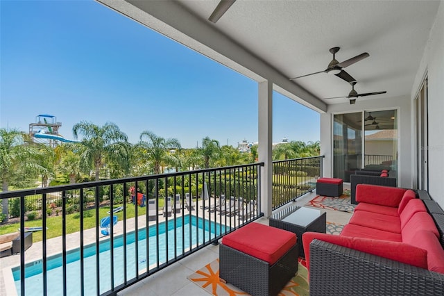 balcony with an outdoor hangout area