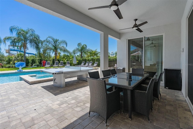 view of patio / terrace with ceiling fan