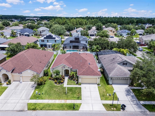 aerial view featuring a residential view