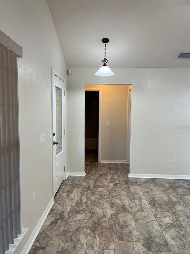 interior space with vaulted ceiling