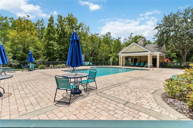 view of pool with a patio area