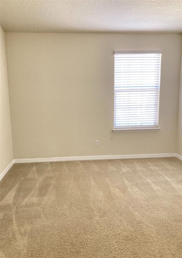 carpeted empty room featuring plenty of natural light and a textured ceiling