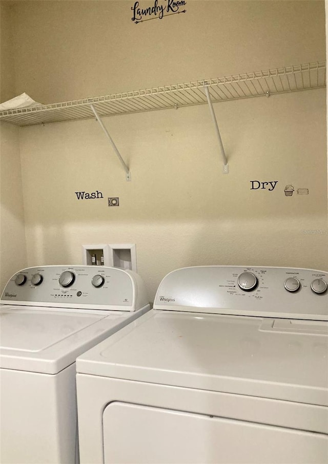 laundry area with independent washer and dryer and washer hookup