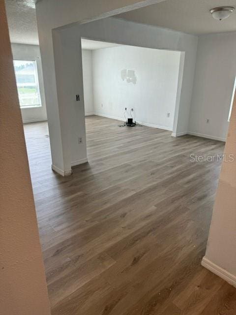 laundry area featuring wood-type flooring