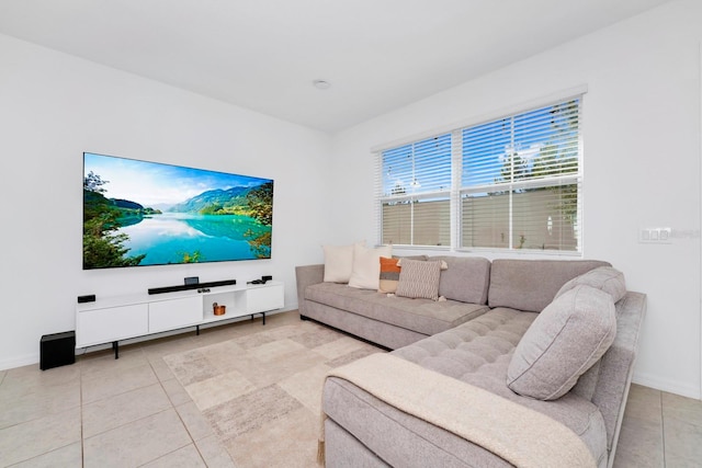 view of tiled living room