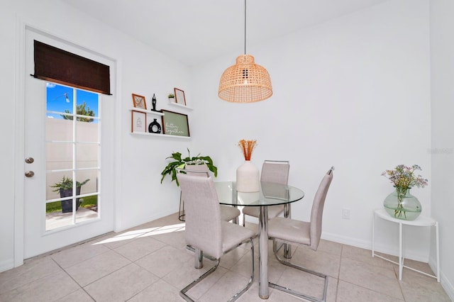 view of tiled dining area