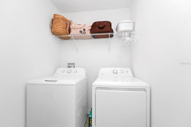 laundry area with separate washer and dryer and washer hookup