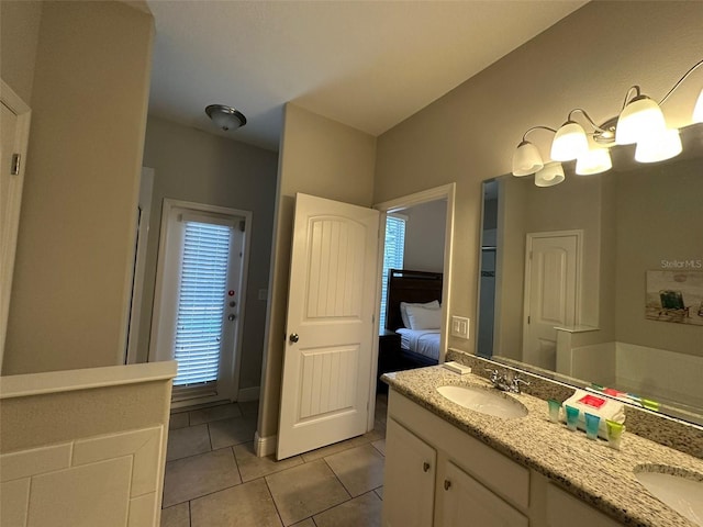 bathroom featuring vanity and tile patterned floors