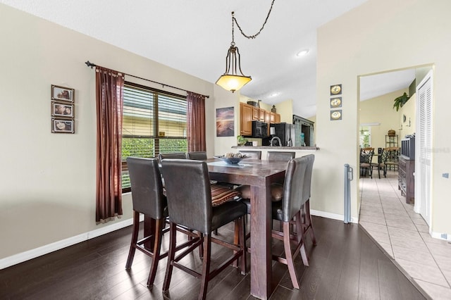 dining space featuring light hardwood / wood-style flooring