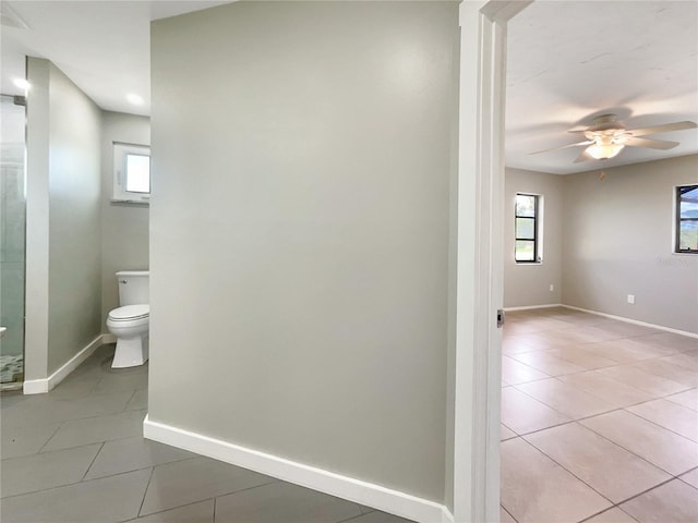 interior space featuring light tile patterned floors