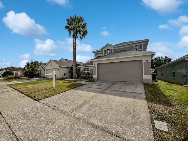 view of front facade with a front yard