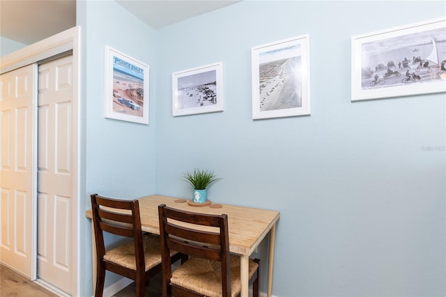 dining room with hardwood / wood-style floors