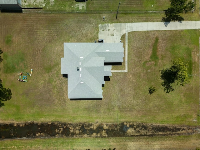 drone / aerial view with a rural view