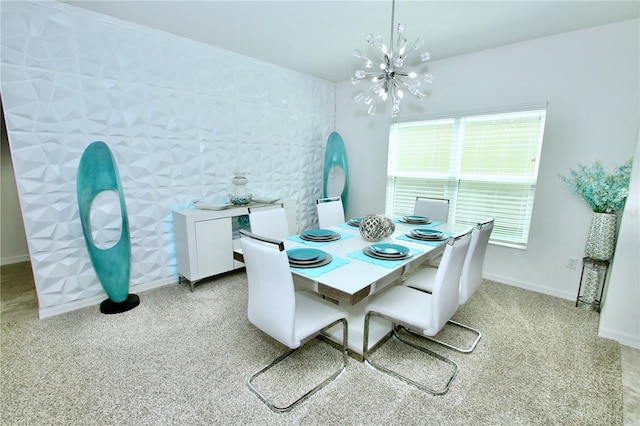 dining area with a chandelier